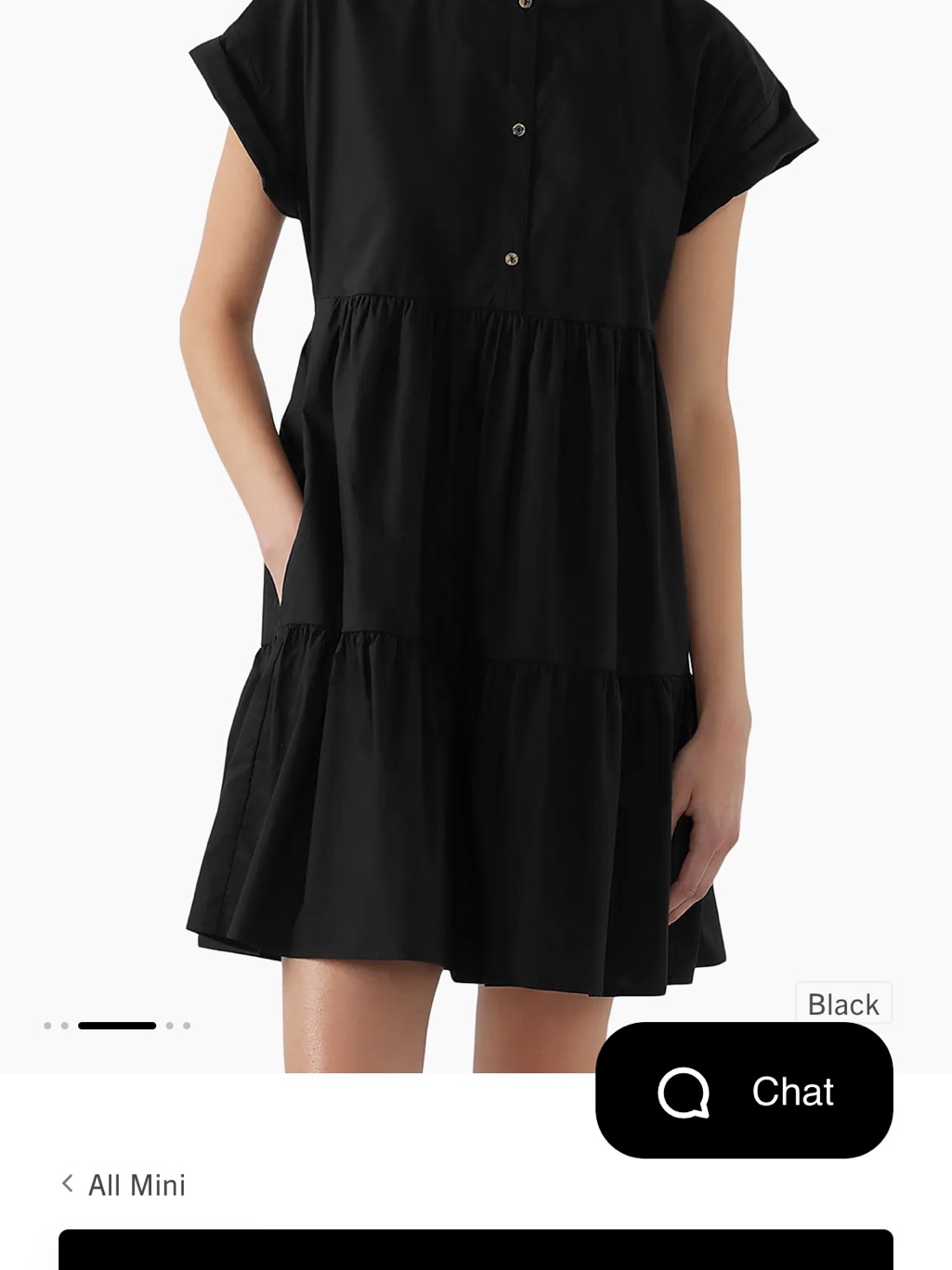 Nwt~Bird & Knoll ~ Marisol Cotton Minidress ~ Black — image 3 of 8